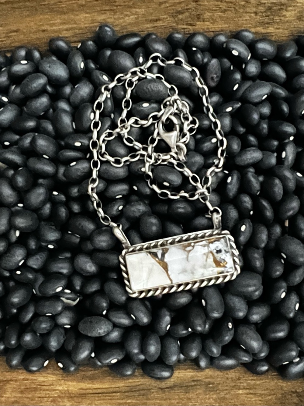 White Buffalo Bar Necklace